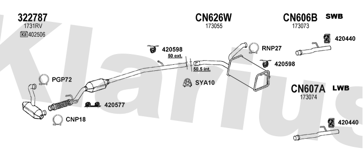 Klarius 322787 - Catalyst Type Approved Withpip  - Fits Citroen C8 2.0HDi