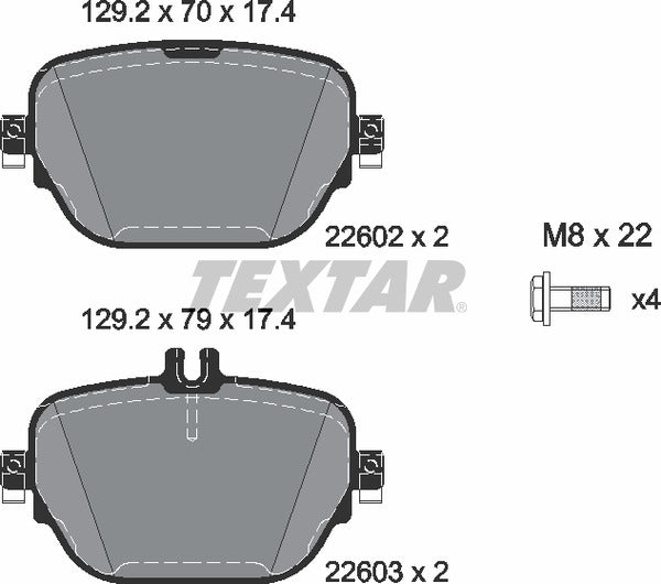 Textar Brake Pad Set - 2260201