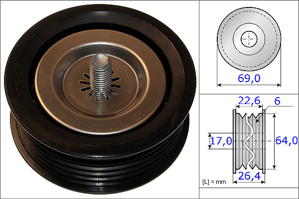 INA Deflection/Guide Pulley - V-Ribbed Belt - Part No - 532067110