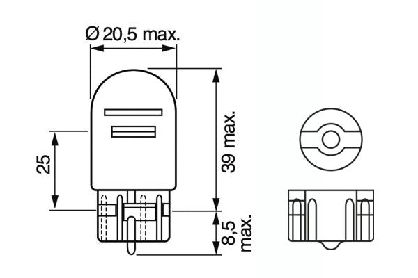 Bosch Pure/Lt W21/5W 12V 21/5W W3X16Q Part No - 1987302252