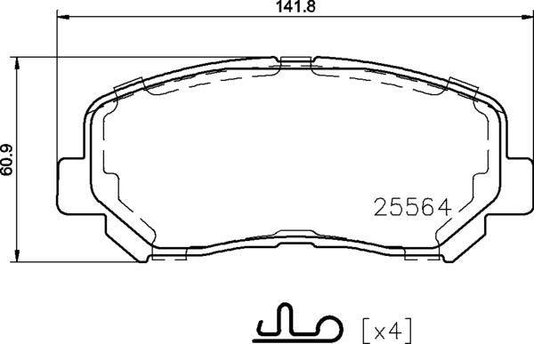 Mintex Brake Pad Set fits -Jeep MDB3788 (also fits other vehicles)