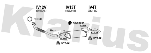 Klarius IV12V - Front Pipe  - Fits Iveco Daily II 2.8TD