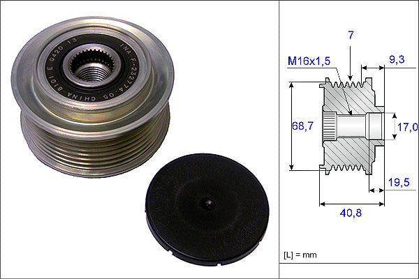 INA Alternator Freewheel Clutch - Part No - 535007910