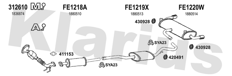 Klarius 312610 - Catalyst Type Approved Withpip  - Fits Ford KUGA II (DM2) 1.5 EcoBoost