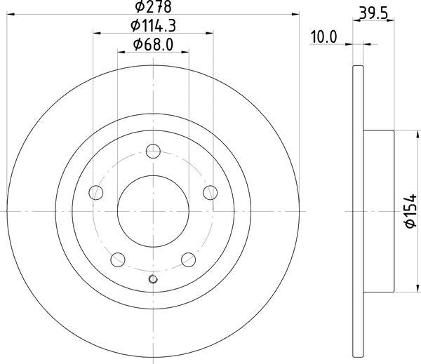 Mintex Brake Discs fits -Mazda S276:5 MDC2518 (also fits other vehicles)