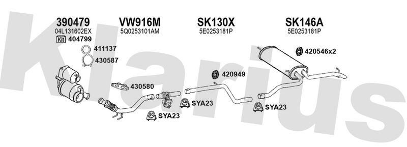 Klarius 390479 - Catalyst & Dpf Combined  - Fits Audi A3 1.6TDI