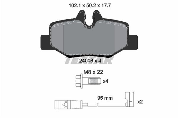 Mercedes-Benz, Brake Pad Set - Textar 2400801