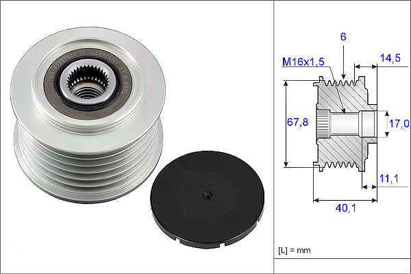 INA Alternator Freewheel Clutch - Part No - 535005210