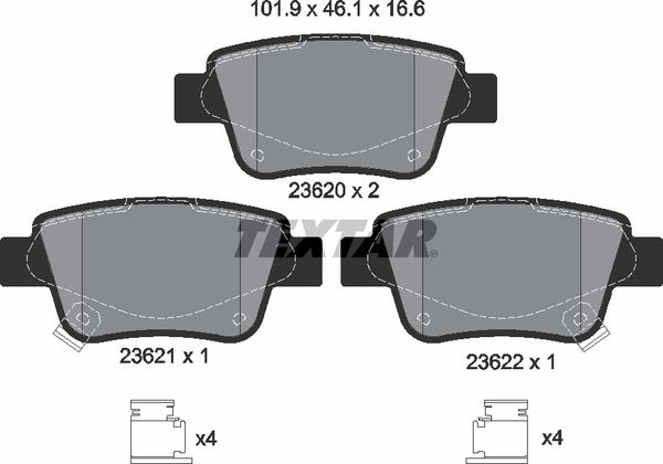 Toyota, Brake Pad Set - Textar 23620022397903