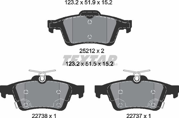 Textar Brake Pad Set - 2521204