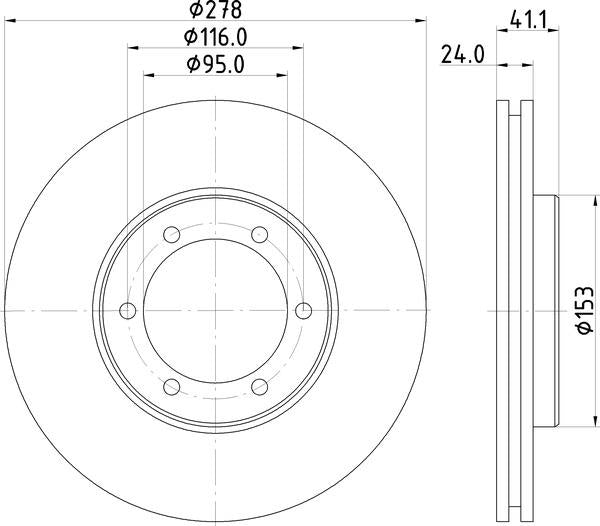Mintex Brake Discs fits -bodies LTI S280:5 MDC822T (also fits other vehicles)