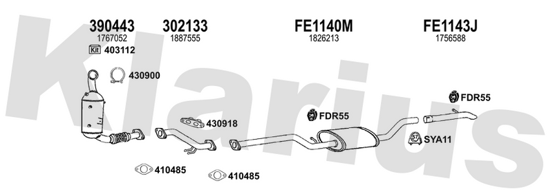 Klarius 390443 - Catalyst & Dpf Combined  - Fits Ford C-Max II 1.6TDCi