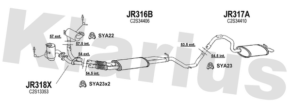 Klarius JR318X - Centre Pipe  - Fits Jaguar X-Type 2.0i