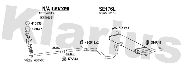 Klarius SE176L - Box With Tail Pipe  - Fits Seat Altea XL 2.0TDi