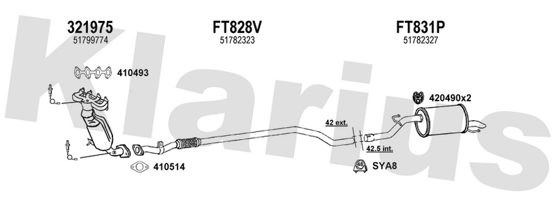 Klarius 321975 - Catalyst Type Approved Withpip  - Fits Fiat Grande Punto 1.4i