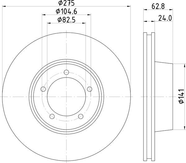 Mintex Brake Discs fits -Ldv S280:5 MDC446 (also fits other vehicles)