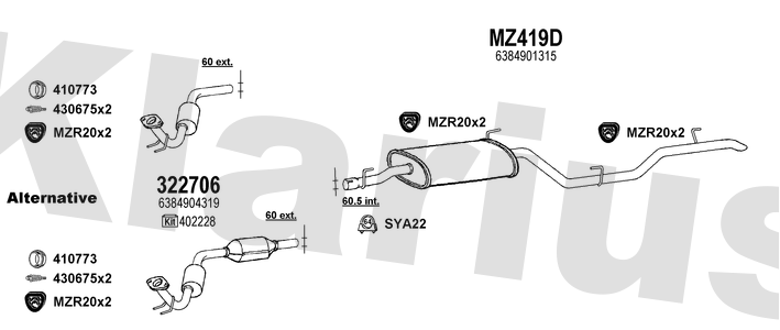 Klarius 322706 - Catalyst Type Approved Withpip  - Fits Mercedes V220 2.2CDi