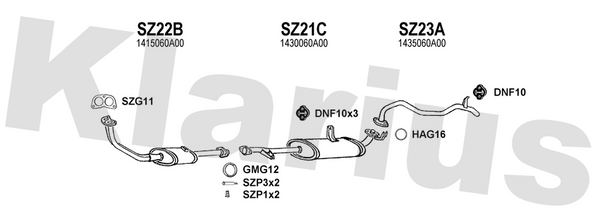 Klarius SZ22B - Box With Front Pipe  - Fits Suzuki Vitara 1.6