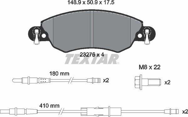 Textar Brake Pad Set - 2327601