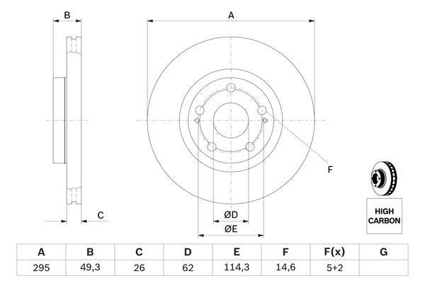 Bosch Brake Disc Pair Part No - 0986479454