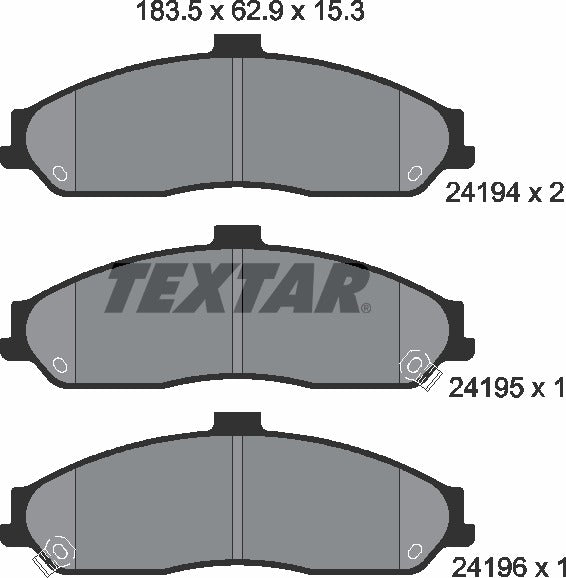 Textar Brake Pad Set - 2419401