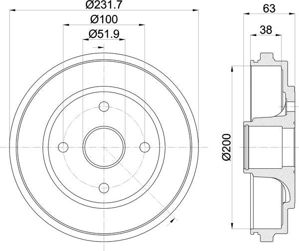 Mintex Brake Drum (Single) fits -Opel Vauxhall MBD311 (also fits other vehicles)