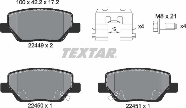 Textar Brake Pad Set - 2244901