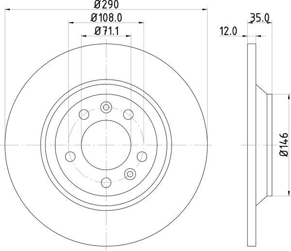 Mintex Brake Discs fits -Citroën Peugeot V330:5 MDC1688 (also fits other vehicles)