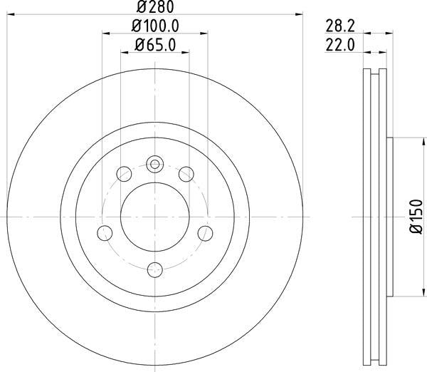 Mintex Brake Discs fits -Seat VW S284:5 MDC800 (also fits other vehicles)