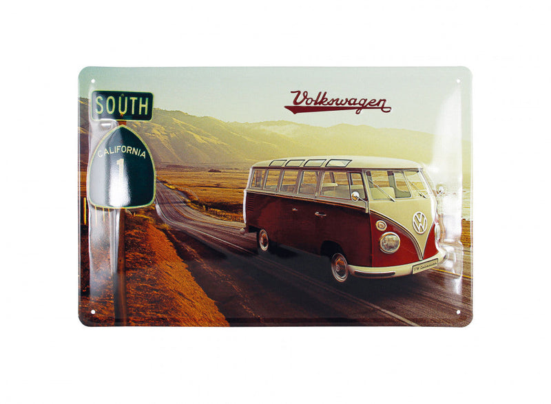 VW T1 Bus Metal Sign - Highway 1