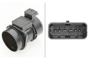 HELLA 8ET 009 142-021 Air Mass Sensor - 3-pin connector - Pipe-neck