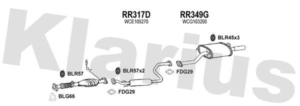 Klarius RR317D - Box With Centre Pipe  - Fits Rover 45 1.8