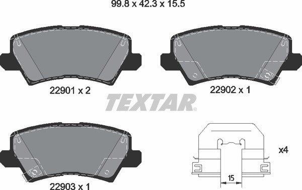Textar Brake Pad Set - 2290101