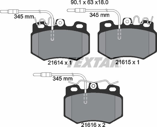 Textar Brake Pad Set - 2161403