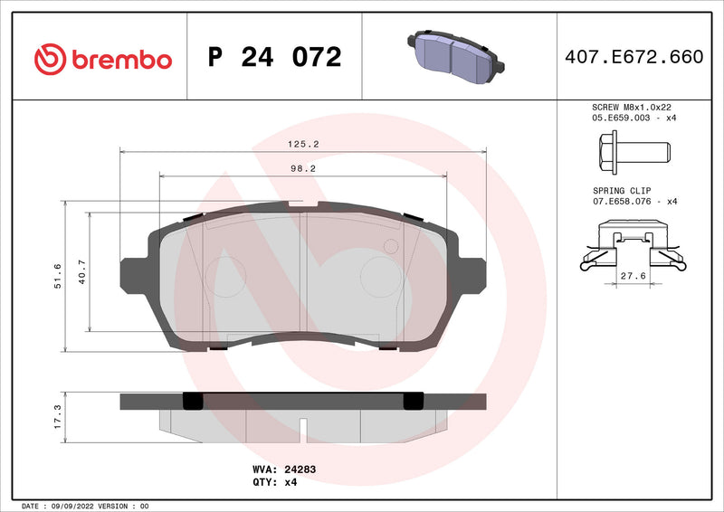 Brembo Brake Pad Set - P24072