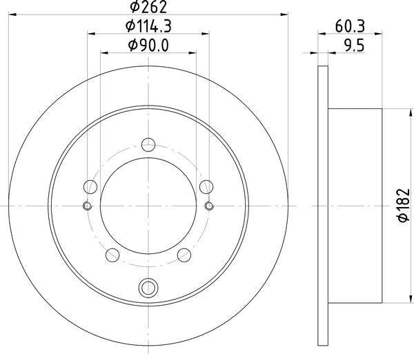 Mintex Brake Discs fits -Mitsubishi S262:5 MDC1448 (also fits other vehicles)