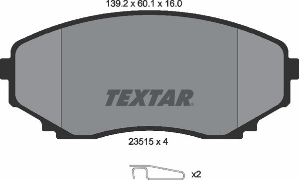 Textar Brake Pad Set - 2351501