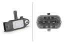 HELLA 6PP 009 409-211 Sensor, exhaust pressure - 3-pin connector - Bolted
