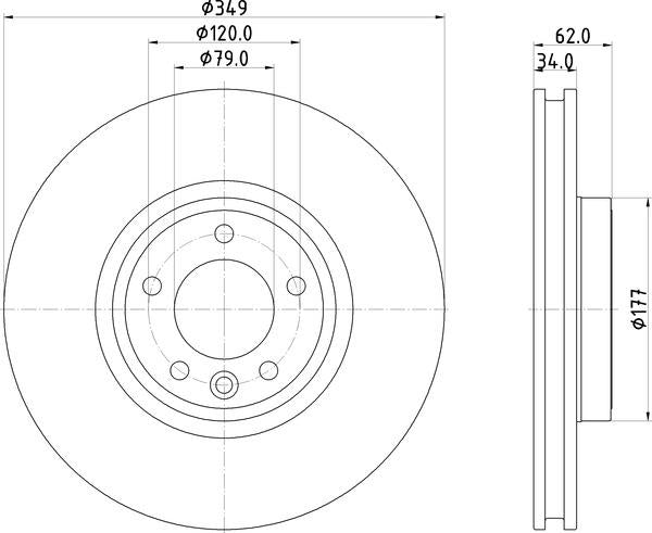 Mintex Brake Discs fits -Land Rover V308:5 MDC2902C (also fits other vehicles)