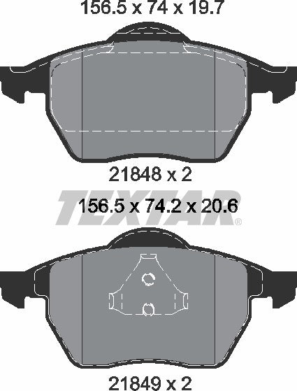 Textar Brake Pad Set - 2184802