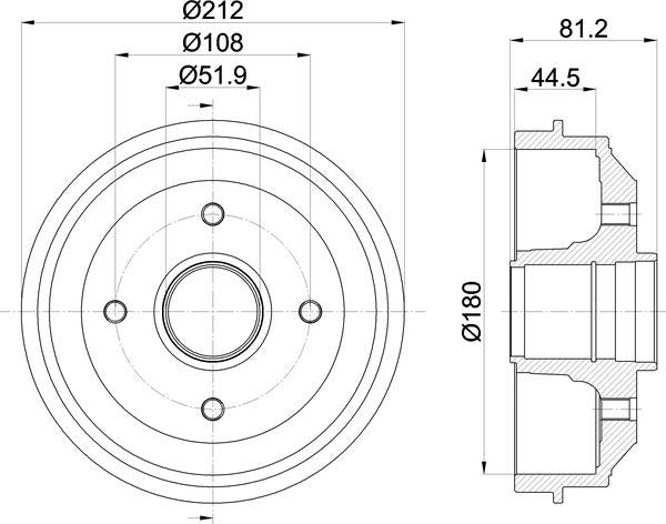 Mintex Brake Drum (Single) fits -Citroën Peugeot MBD025 (also fits other vehicles)