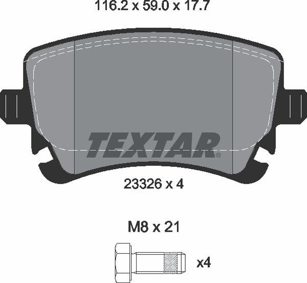 Textar Brake Pad Set - 2332611