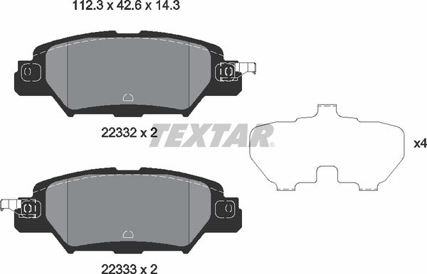 Textar Brake Pad Set - 2233201