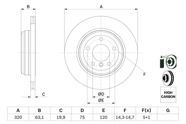 Bosch Brake Disc Pair Part No - 0986479056