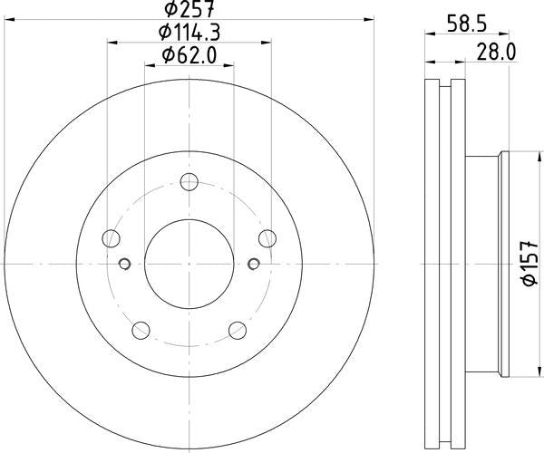 Mintex Brake Discs fits -Toyota V345:5 MDC2322 (also fits other vehicles)