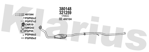 Klarius 321259 - Catalyst Type Approved Withpip  - Fits Citroen Berlingo 1.9 D