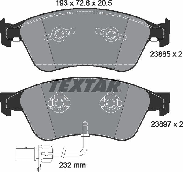 Textar Brake Pad Set - 2388501