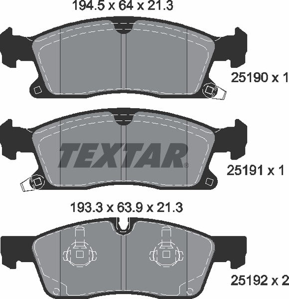 Textar Brake Pad Set - 2519001