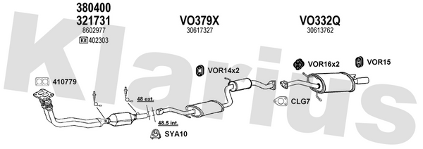Klarius 321731 - Catalyst Type Approved Withpip  - Fits Volvo S40 1.6i,1.8i