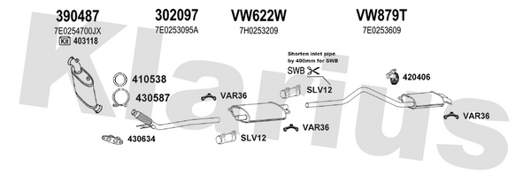 Klarius 390487 - Catalyst & Dpf Combined  - Fits Volkswagen Transporter 2.0TDi